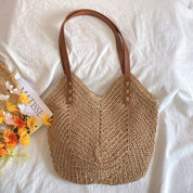 Straw Tote Bag – Woven Design – Boho Beach Style