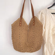 Straw Tote Bag – Woven Design – Boho Beach Style