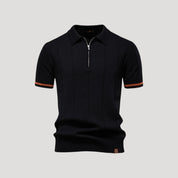 Men’s Knit Polo – Zip Collar – Smart Casual Staple