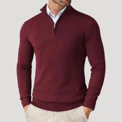 Men’s Knit Pullover – Half-Zip Collar – Smart Casual Style