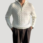 Men’s Cable Knit Sweater – Half Zip – Timeless Winter Essential