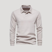 Long Sleeve Polo Shirt – Soft Stretch Fabric – Smart Casual Fit