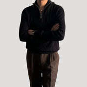 Men’s Cable Knit Sweater – Half Zip – Timeless Winter Essential