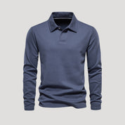 Long Sleeve Polo Shirt – Soft Stretch Fabric – Smart Casual Fit