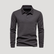 Long Sleeve Polo Shirt – Soft Stretch Fabric – Smart Casual Fit