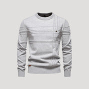Men’s Crew Neck Knit Sweater – Textured Detail – Casual Smart Look