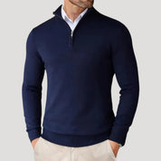 Men’s Knit Pullover – Half-Zip Collar – Smart Casual Style
