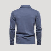 Long Sleeve Polo Shirt – Soft Stretch Fabric – Smart Casual Fit