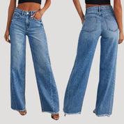 Wide Leg Jeans – Raw Hem – Casual Cool Fit