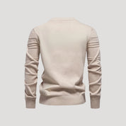Men’s Crew Neck Knit Sweater – Textured Detail – Casual Smart Look