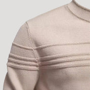 Men’s Crew Neck Knit Sweater – Textured Detail – Casual Smart Look