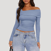 Off Shoulder Top – Long Sleeve – Casual Chic Style