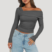 Off Shoulder Top – Long Sleeve – Casual Chic Style