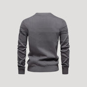 Men’s Crew Neck Knit Sweater – Textured Detail – Casual Smart Look