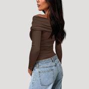 Off Shoulder Top – Long Sleeve – Casual Chic Style