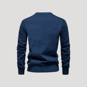 Men’s Crew Neck Knit Sweater – Textured Detail – Casual Smart Look