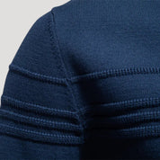 Men’s Crew Neck Knit Sweater – Textured Detail – Casual Smart Look