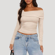 Off Shoulder Top – Long Sleeve – Casual Chic Style