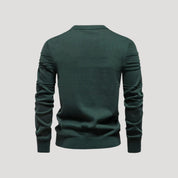 Men’s Crew Neck Knit Sweater – Textured Detail – Casual Smart Look