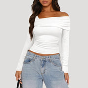 Off Shoulder Top – Long Sleeve – Casual Chic Style