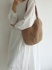 Straw Tote Bag – Woven Design – Boho Beach Style