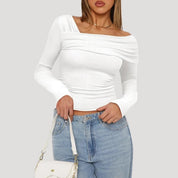 Off Shoulder Top – Long Sleeve – Casual Chic Style