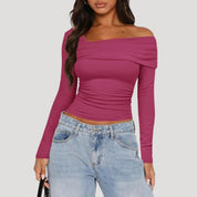 Off Shoulder Top – Long Sleeve – Casual Chic Style