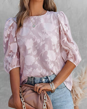 Blouse – Sheer Floral Texture – Elegant Everyday Style