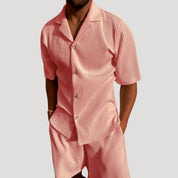 Men’s Co-ord Set – Ribbed Texture – Casual Summer Style