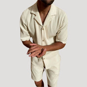 Men’s Co-ord Set – Ribbed Texture – Casual Summer Style
