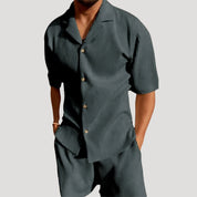 Men’s Co-ord Set – Ribbed Texture – Casual Summer Style