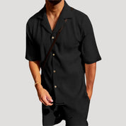 Men’s Co-ord Set – Ribbed Texture – Casual Summer Style