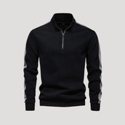 Men’s Quarter Zip Sweatshirt – Athletic Fit – Contrast Sleeve Detail