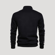 Men’s Quarter Zip Sweatshirt – Athletic Fit – Contrast Sleeve Detail