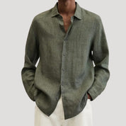 Men’s Linen Shirt – Long Sleeve – Smart Resort Style
