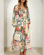 Maxi Dress – Soft Floral Print – Elegant Daywear