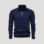 Men’s Quarter Zip Sweatshirt – Athletic Fit – Contrast Sleeve Detail