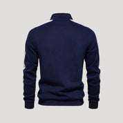 Men’s Quarter Zip Sweatshirt – Athletic Fit – Contrast Sleeve Detail