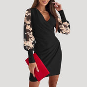Chiffon sleeve wrap Dress