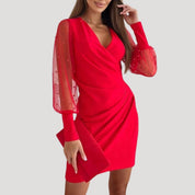 Chiffon sleeve wrap Dress