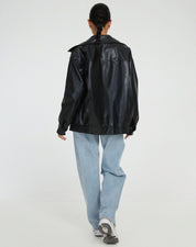Classic PU Leather Women's Jacket - Relaxed Fit Casual Outerwear for Year-Round Style 5