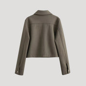 Cropped wool utility jacket