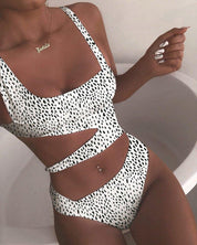 Cut-out swimsuit-Animalprint-sexy beachwear 5