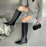 Elegant Black Knee High Boots for Women - Pointed Toe Stylish Long Boots for All-Day Comfort 1