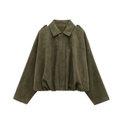 Faux Suede Jacket – Collared Design – Effortless Casual Layering 0