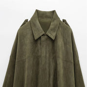 Faux Suede Jacket – Collared Design – Effortless Casual Layering 2