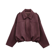 Faux Suede Jacket – Collared Design – Effortless Casual Layering 8