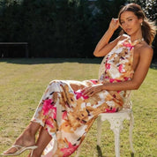 Floral Maxi Dress – Halter Neck – Elegant Summer Beach Style 2