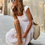 Gingham Maxi Dress – Smocked Bodice – Effortless Summer Style 3