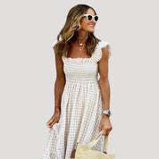Gingham Maxi Dress – Smocked Bodice – Effortless Summer Style 4